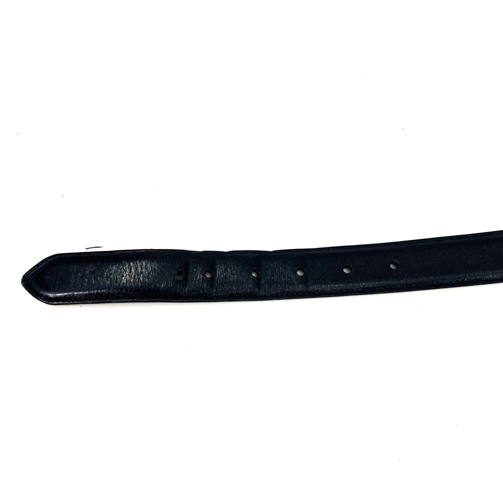 Coach Men 42 Leather Belt Black Silver Vintage USA Handcrafted Burnished Cowhide - Picture 3 of 9